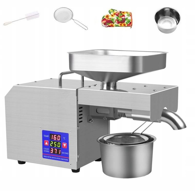 Nierdzewnej Automatyczna prasa do oleje z Kontrola teploty 1500W