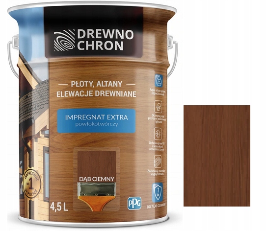 Drewnochron Impregnat Extra Do Drewna Dąb Ciemny 4.5L