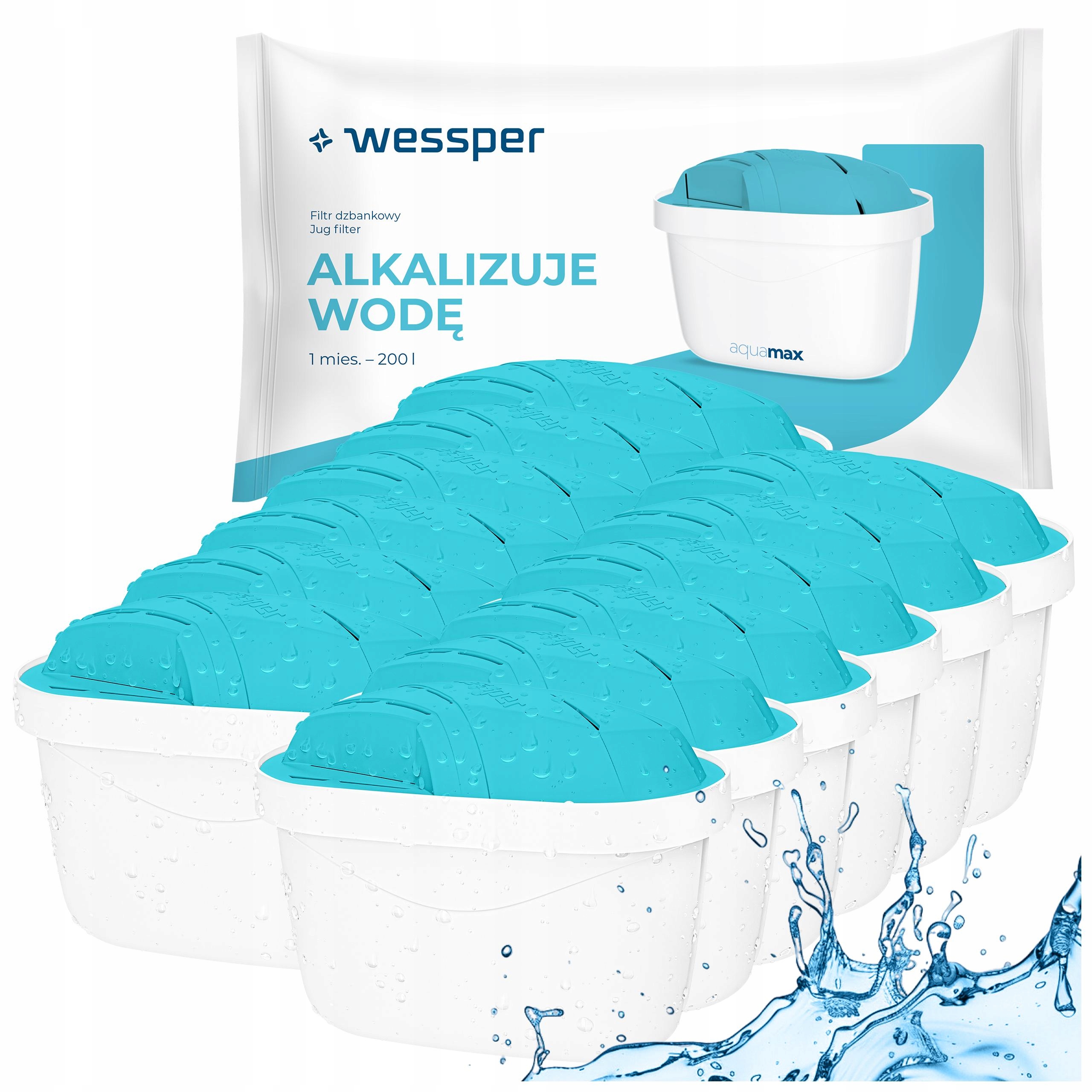 Vodní filtr Wessper Aquamax pro skleněnou filtrační konvici Dafi, náhrada za 12 kusů