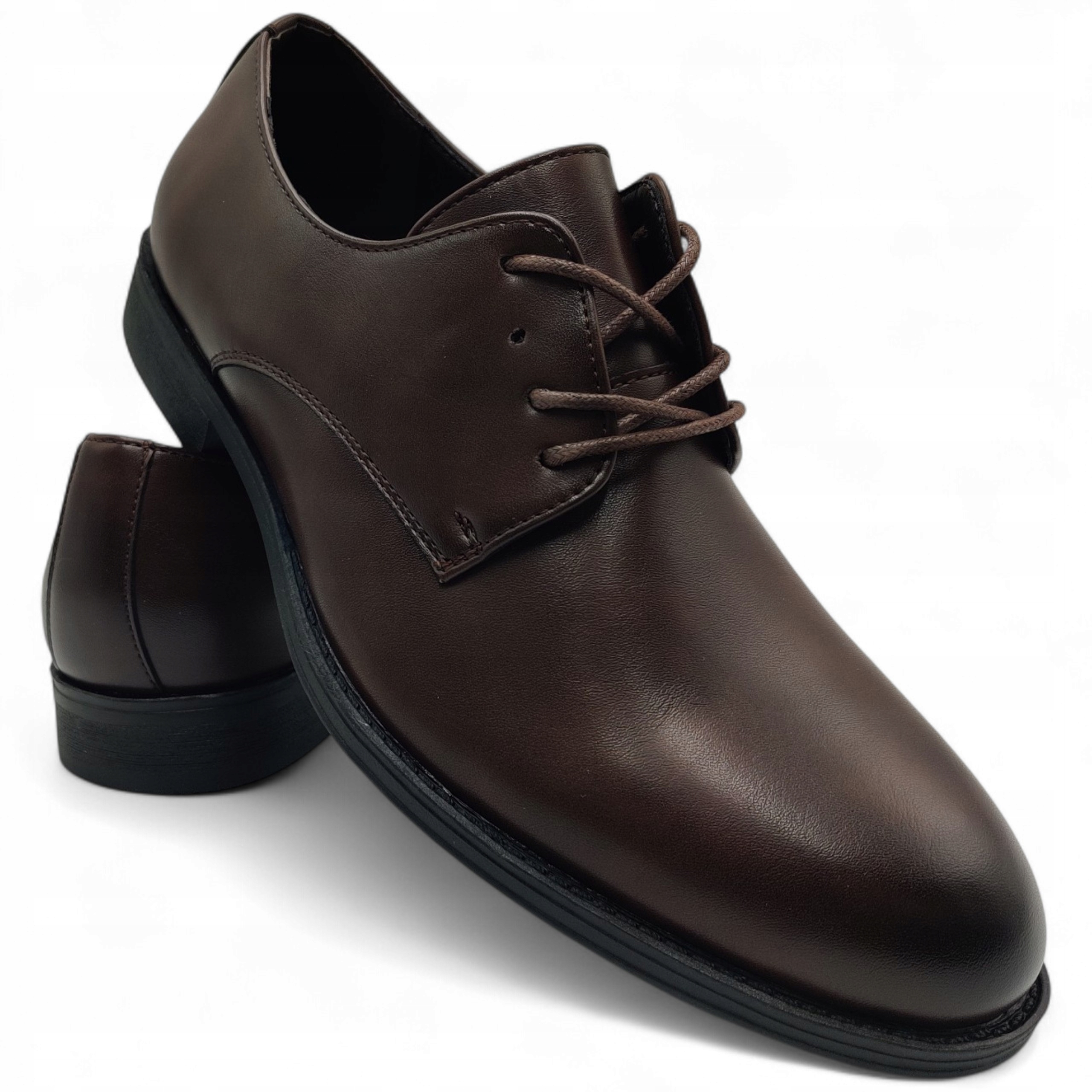 Buty Wizytowe Męskie Feisal Brązowe Półbuty Garniturowe