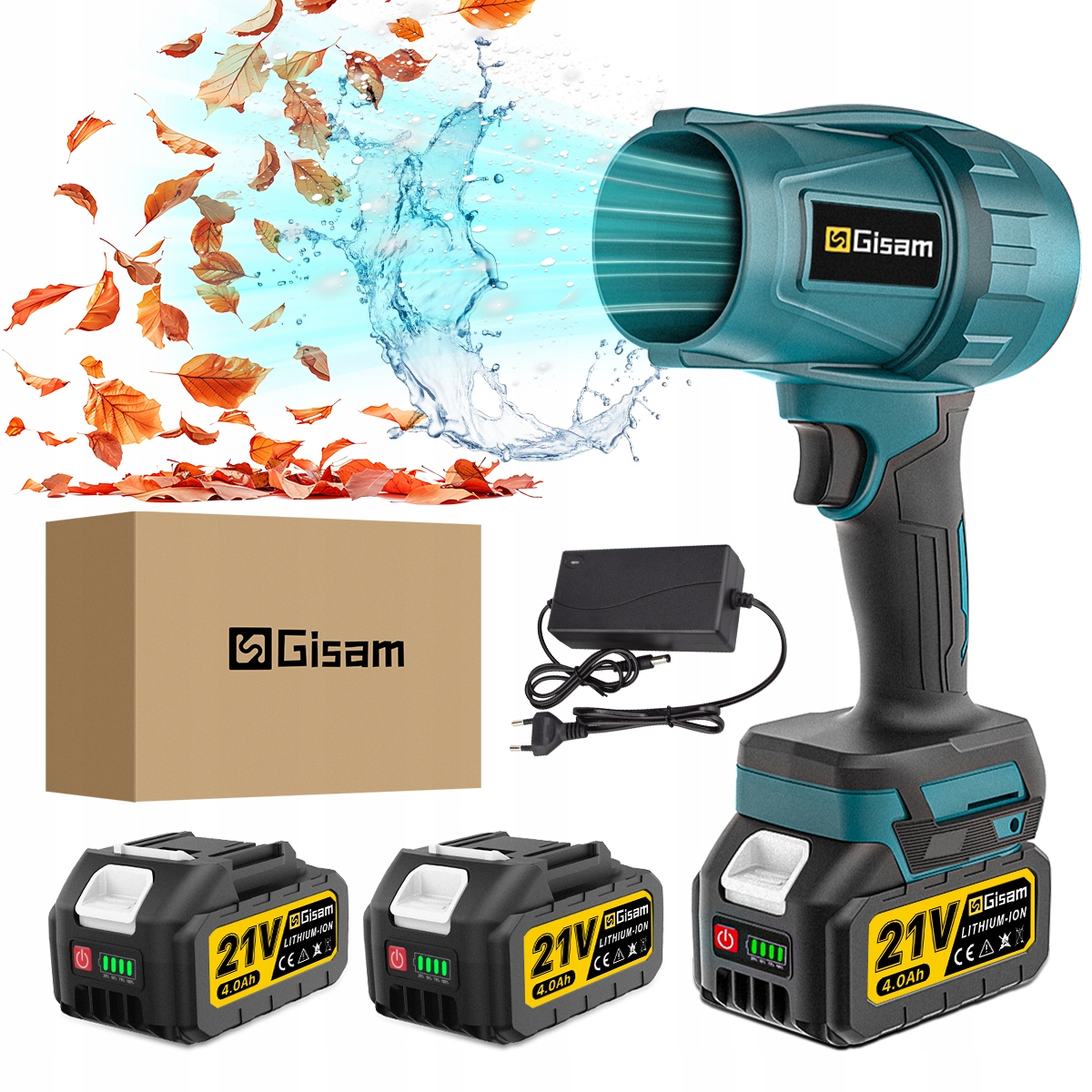 Elektryczny bezszczotkowy dmuchawa do liści, ręczne akumulatorowe dmuchawy do kurzu do liści 2Battery