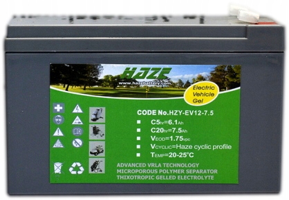 Haze Hzy EV12-7,5 12V 7,5Ah Gel Ev 7,5 żelowy Ev 12-7,5