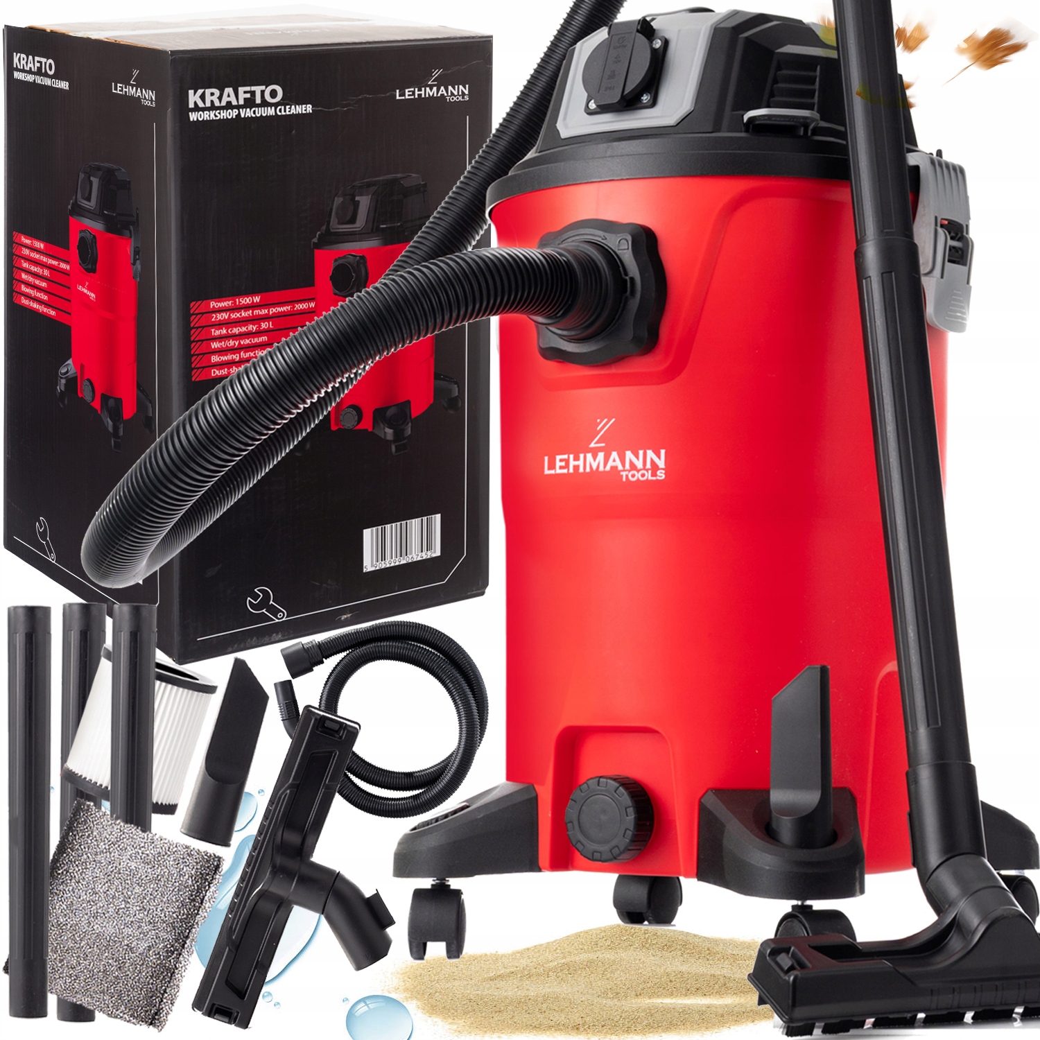 Odkurzacz Przemysłowy Bezworkowy Gniazdo Z Otrząsaczem Pyłu Gipsu 3500W 30L