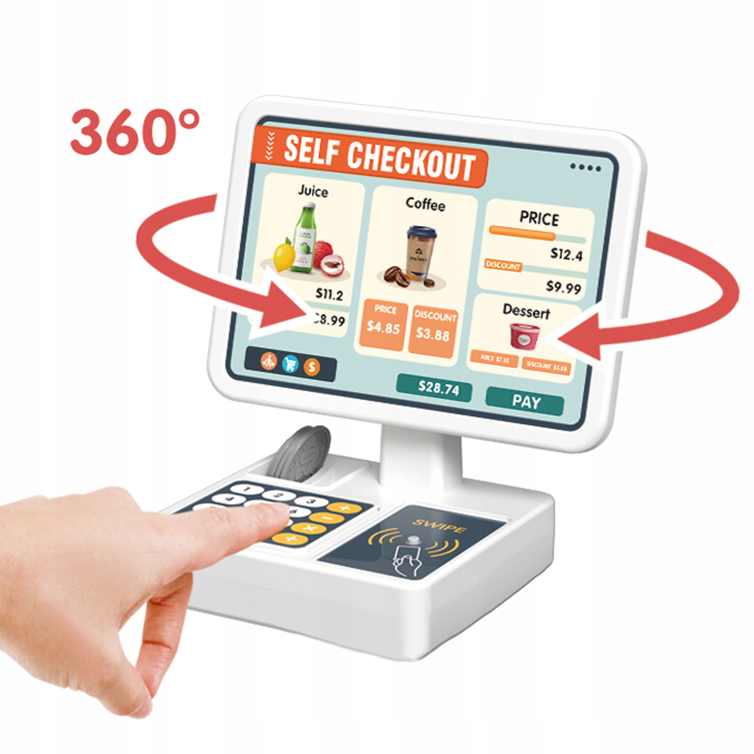 SUPERMARKET SKLEP DLA DZIECI STRAGAN KASA WAGA KOSZYK WÓZEK SMARTFON MATADI Wiek dziecka 3 lata +