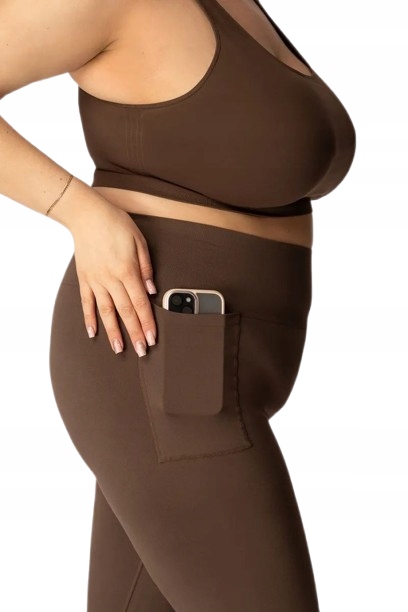 Mona Queen Size Dámské Legíny Base caffe, velikost 3XL