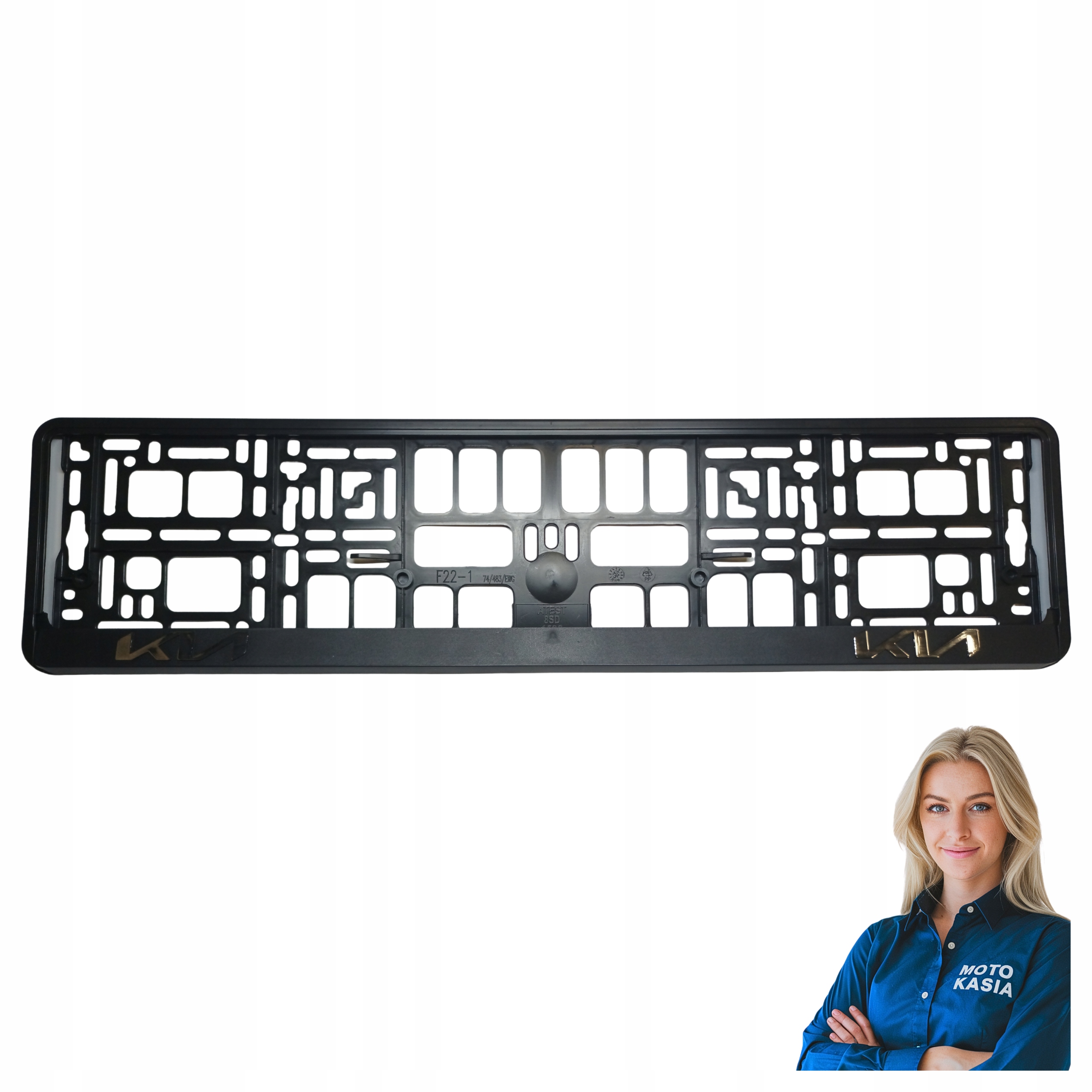 Ramka pod tablice rejestracyjne Kia czarna chromowane logo