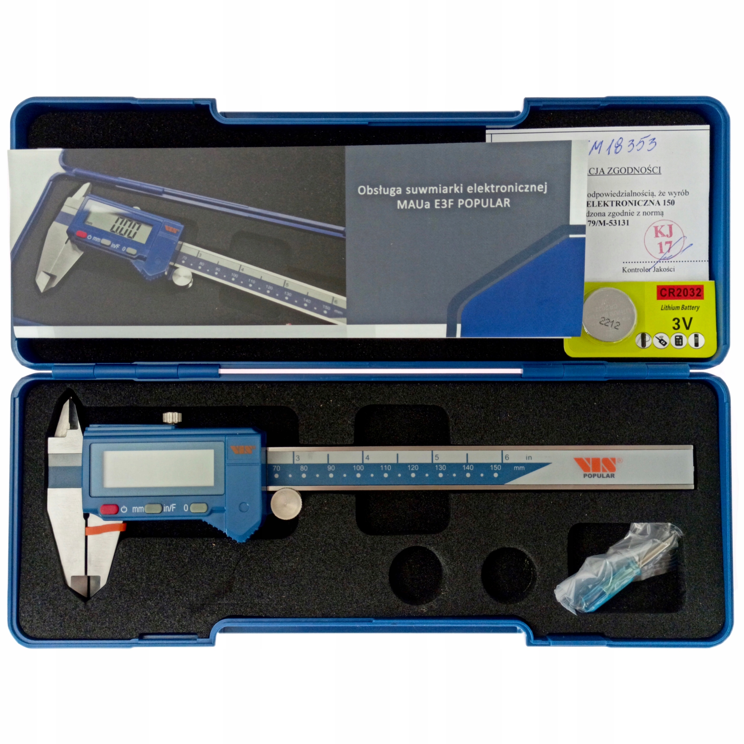 Suwmiarka elektroniczna cyfrowa 150mm Vis Dokładność Pomiaru