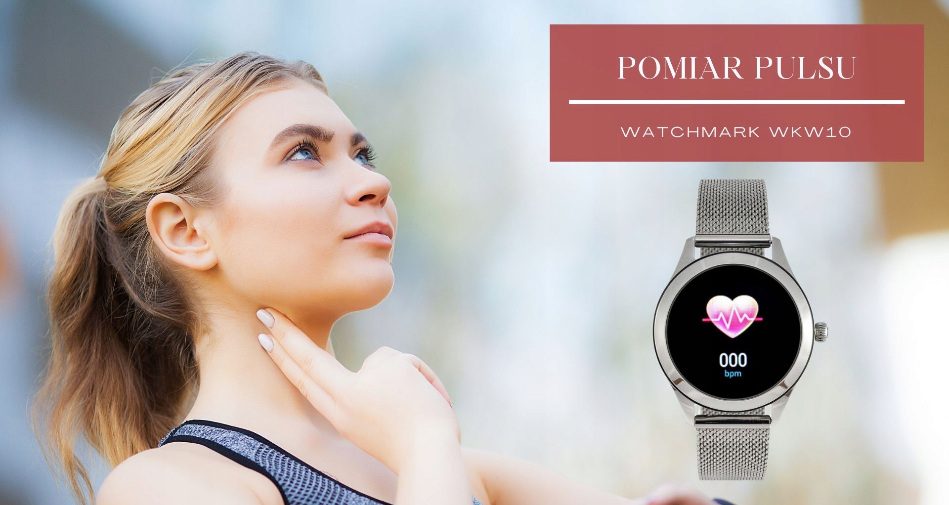 Smartwatch dla kobiet srebrna bransoleta Watchmark Transmisja danych brak