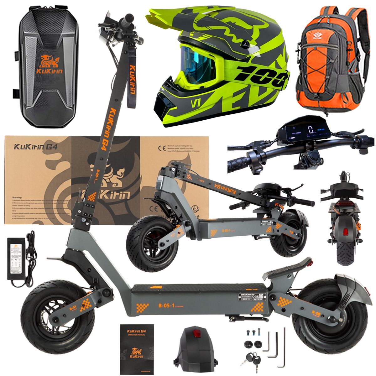 KuKirin G4 Skládací elektrická vozidla 2000W 70KM/H 60V 20Ah 75km Dárek