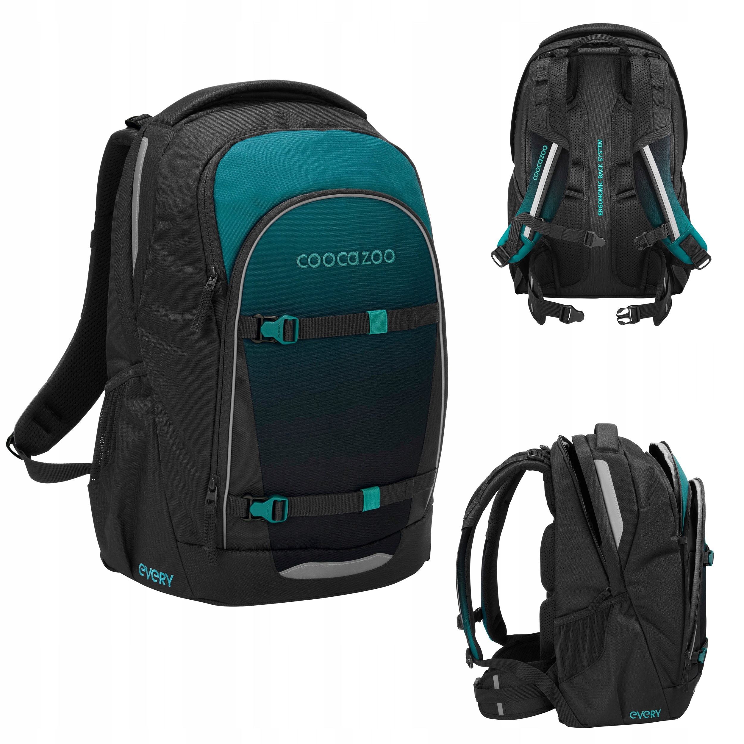 Coocazoo Plecak Szkolny Every Teal Shadows Młodzieżowy Ergonomiczny Lekki