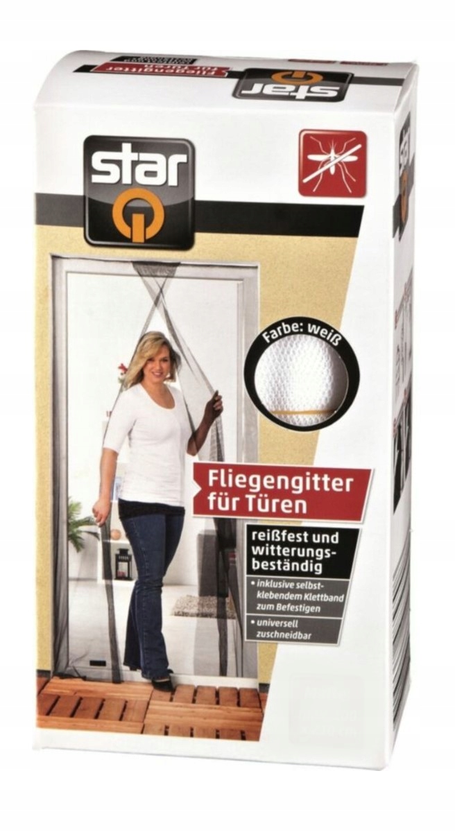 MOSKITIERA SIATKA NA DZRWI KOMARY OWADY 100x210cm