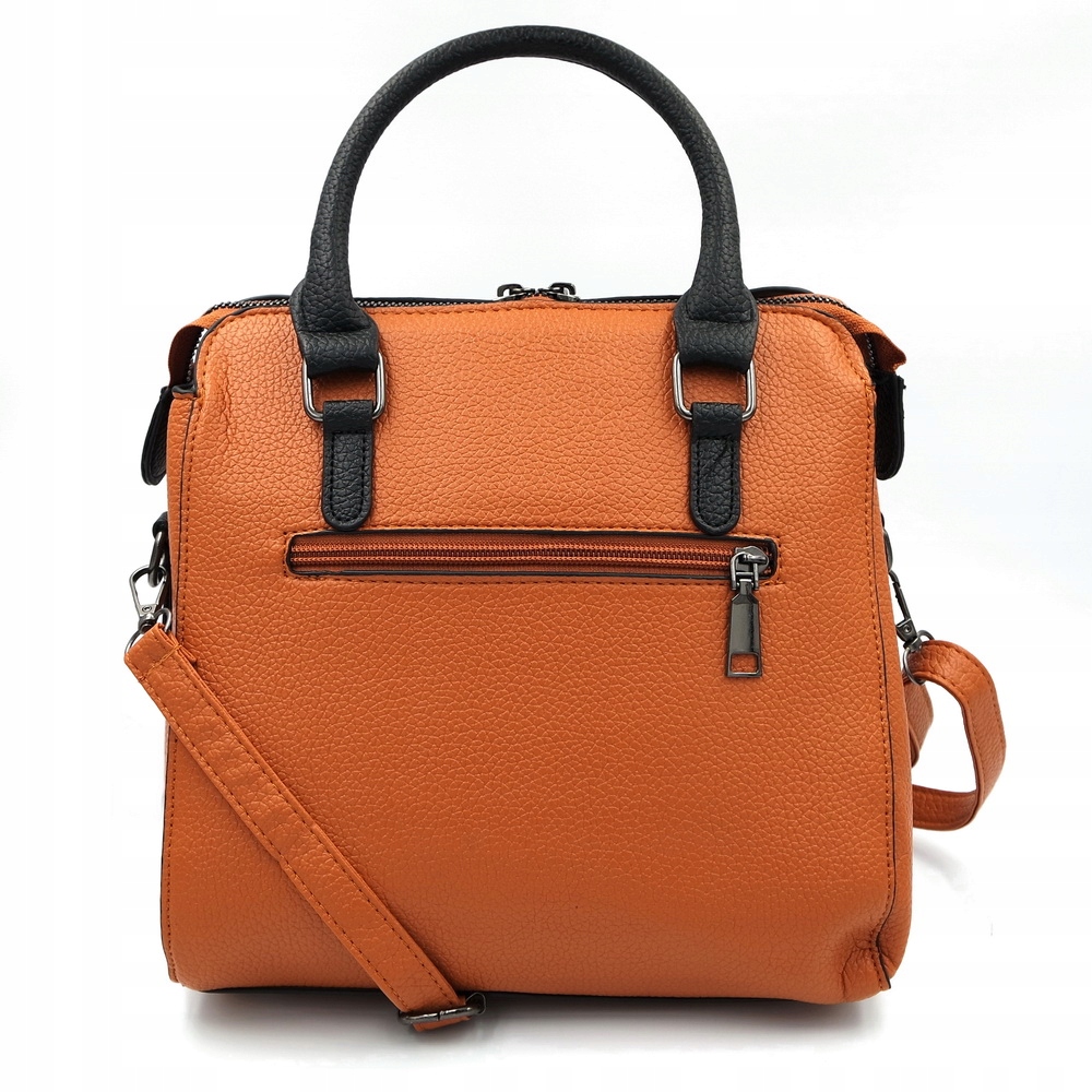 Torebka Brązowa Kuferek Damska Brelok Pompon Do Ręki na Ramię Marka Likado