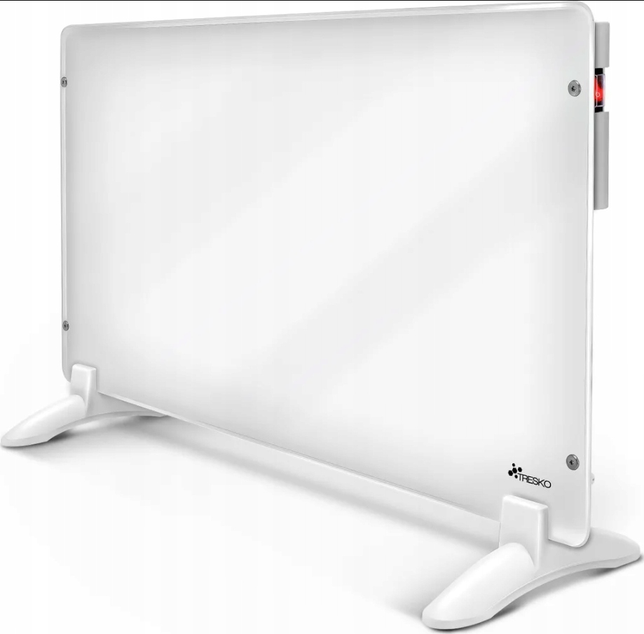 Tresko skleněný nástěnný konvektor 1000 W, bílý