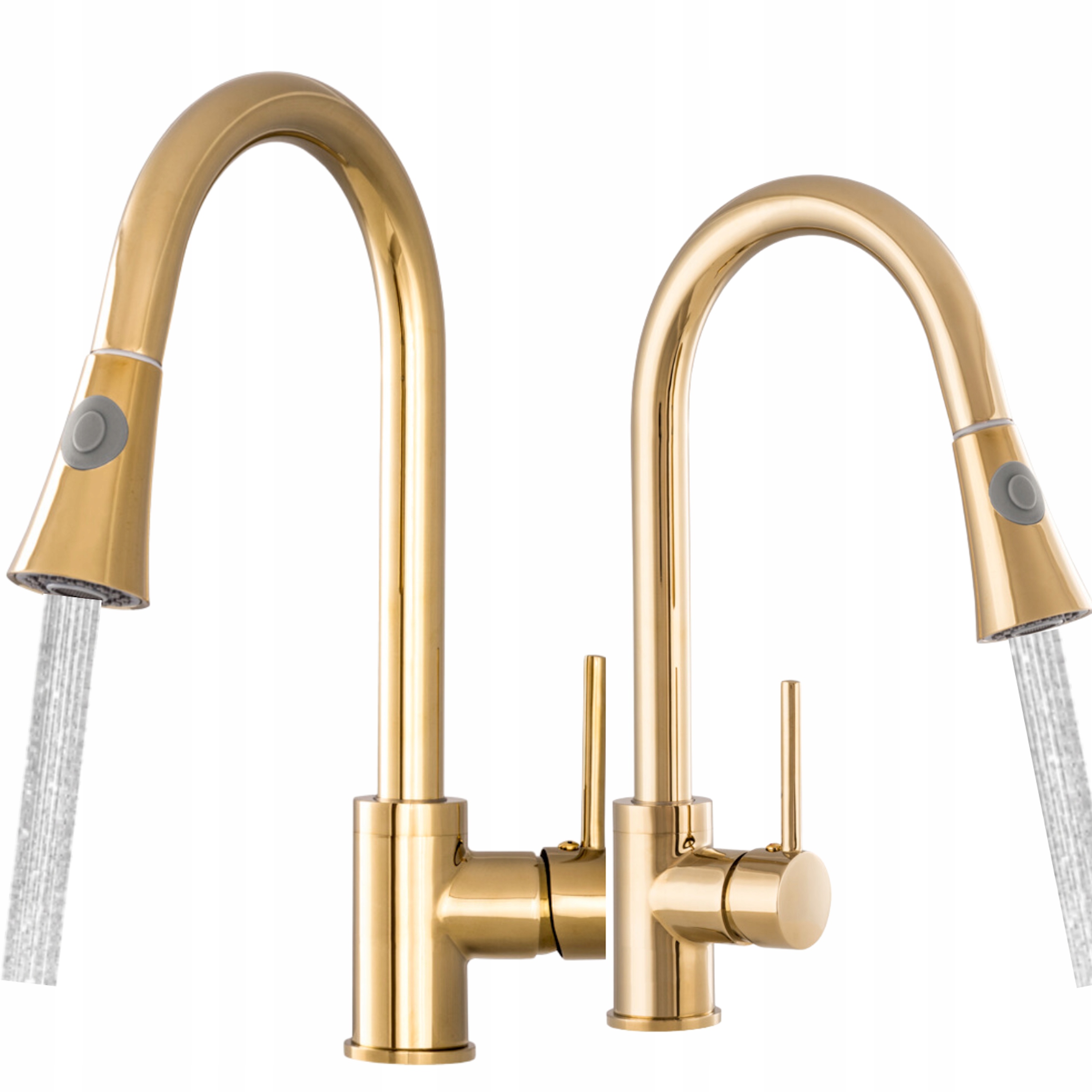 Kuchynská batéria Taru Zlatá s výsuvným výtokom Kuchynský kohútik