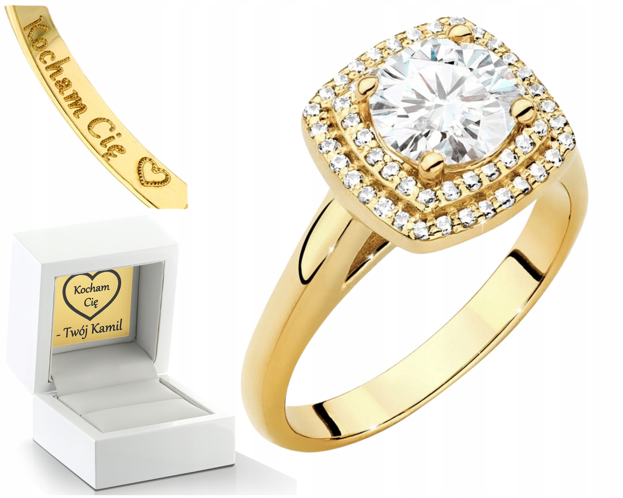 Zlatý Prstýnek S Laboratorními Brilianty Zlato 585 Dárek Gravírování