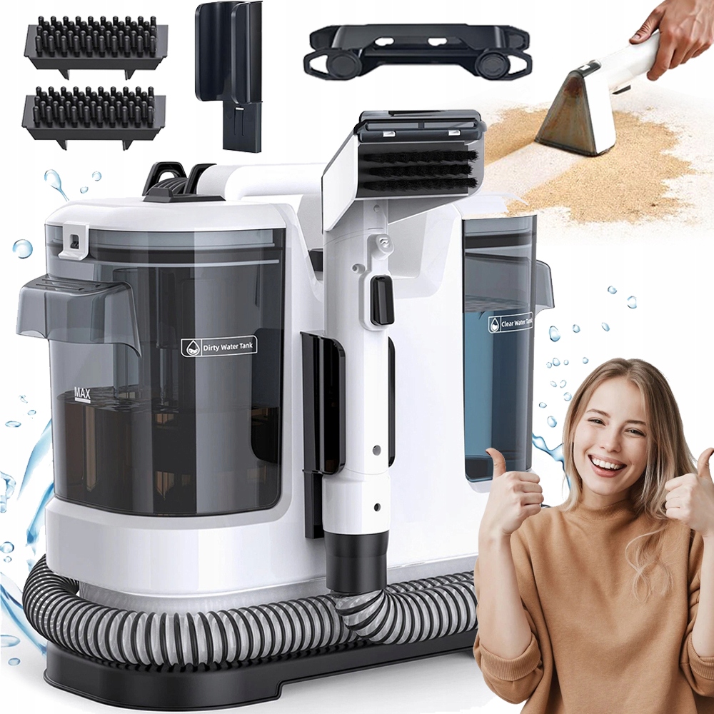 Vysavač 450 W 12 Kpa 2 Nádržky Na Vodu 1,8 L 0,8 L 150 CM Hadice