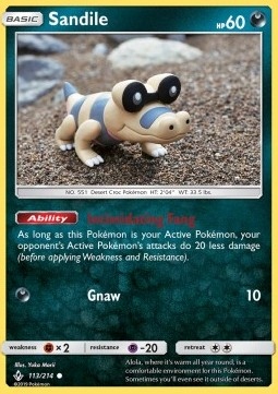 Pokemon Tcg Darkness Sandile (unb 113)