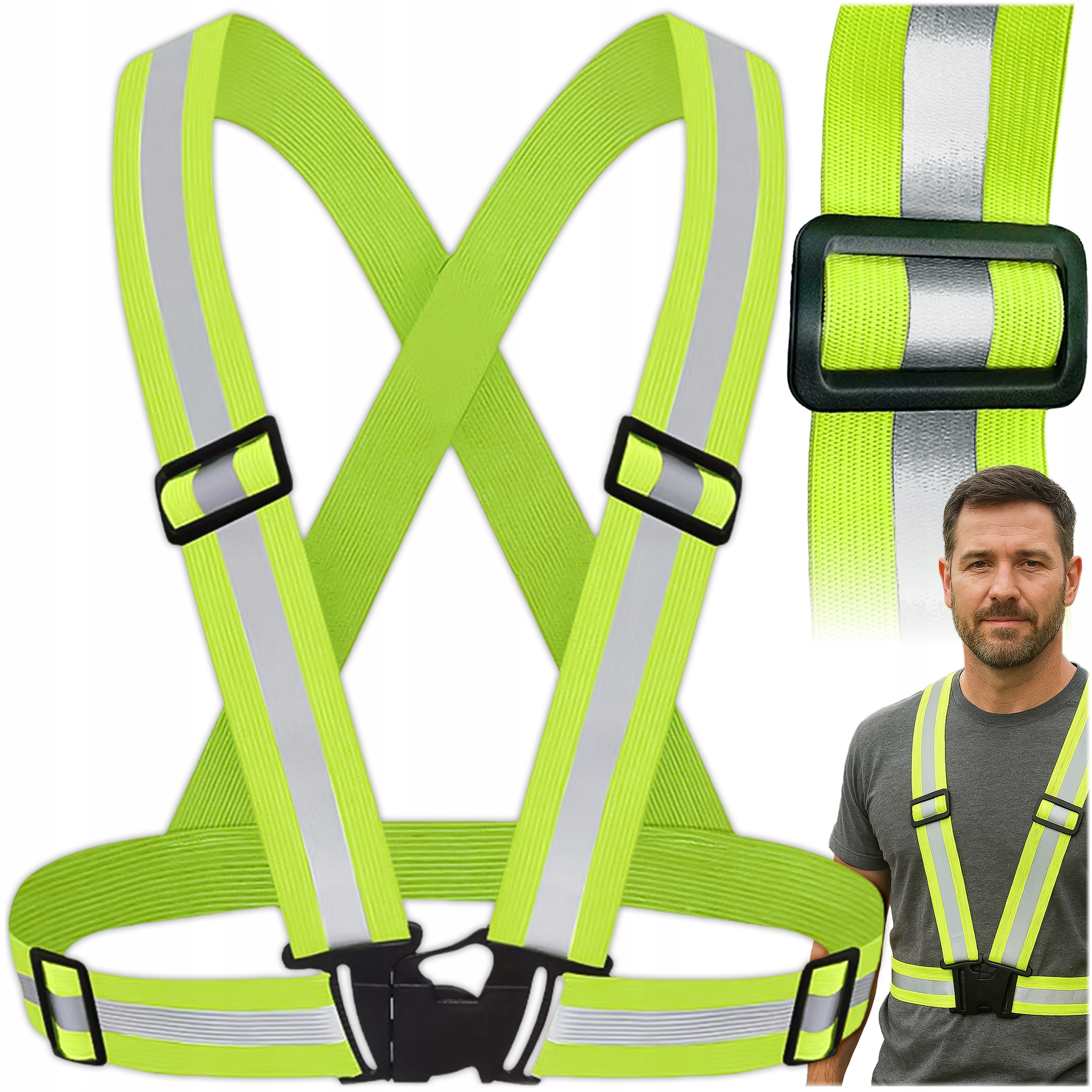 SZELKI ODBLASKOWE KAMIZELKA ODBLASKOWA DO BIEGANIA NA ROWER MOTOR DROGOWA