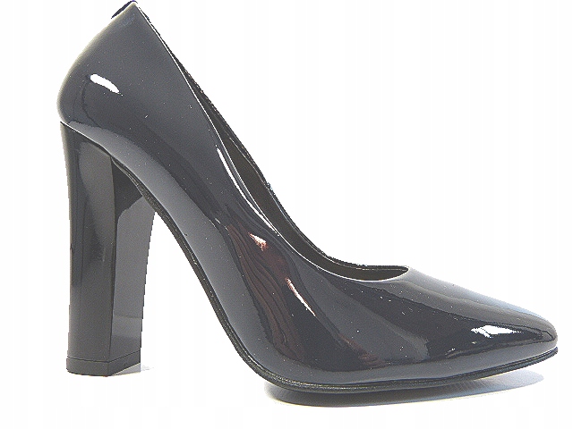 Tmavě modré kožené lodičky na podpatku Sala 36,5