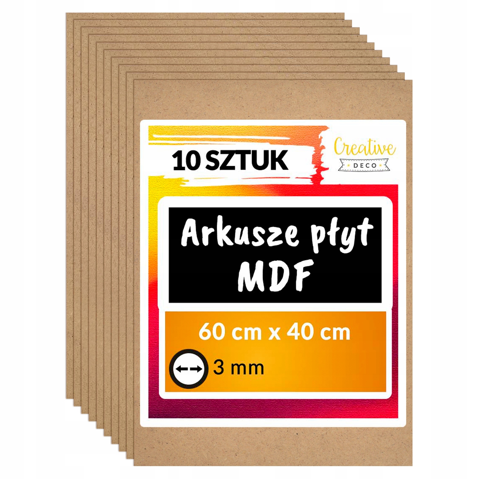 Mdf deska pro laserové řezání a gravírování vyřezávání 60 x 40 cm x 3 mm x 10 ks