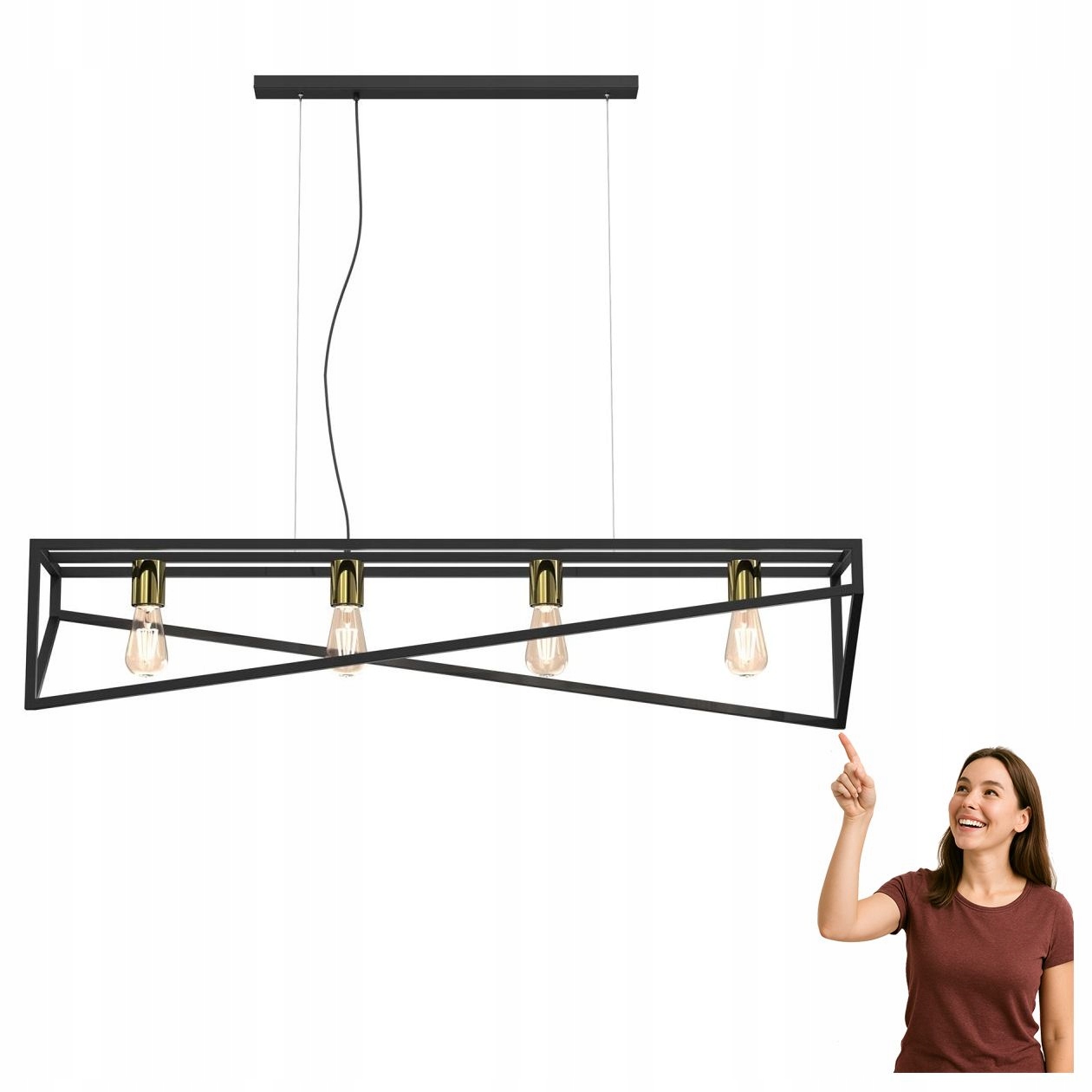 Podlhovastá závesná lampa Gote 121 Luminex