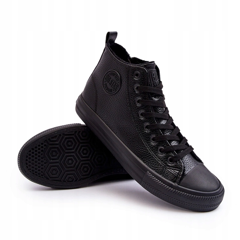 Pánské Zateplené Tenisky Na Zip Z Eko Kůže Big Star MM174012 Černé 41