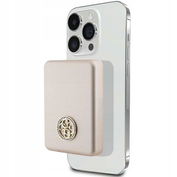 Indukční powerbanka Guess MagSafe 4G Strassed Metal Logo 5W 3000mAh zlatá
