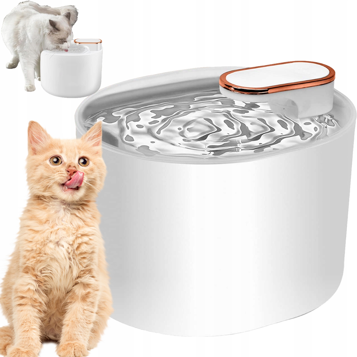 Levně Automatické Napájedlo Fontána Pro Kočky Psa Miska Tichá Napáječka Bílá