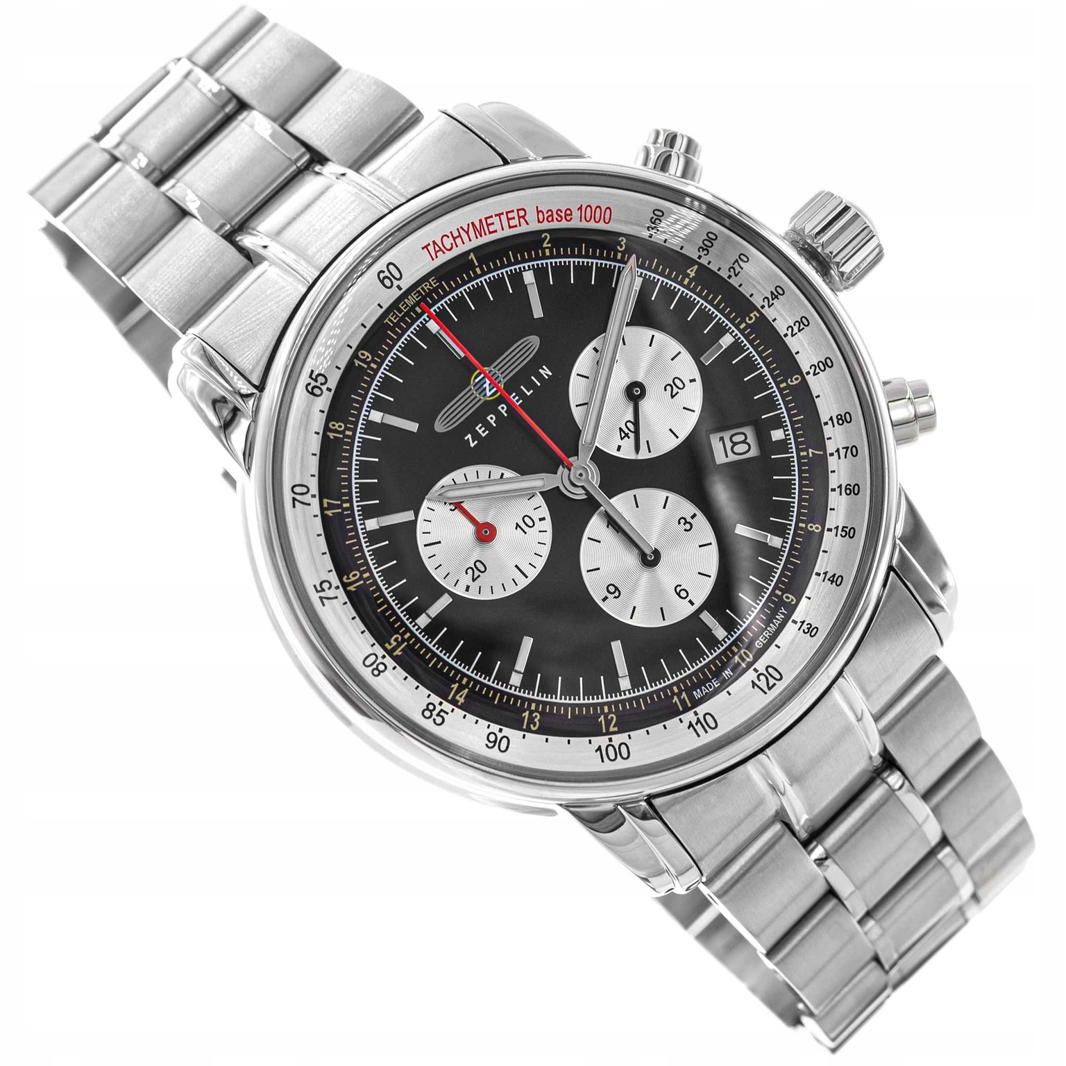 Pánské Hodinky Zeppelin 8888MB-2 LZ14 Marine Chronograph Stříbrné Stopky