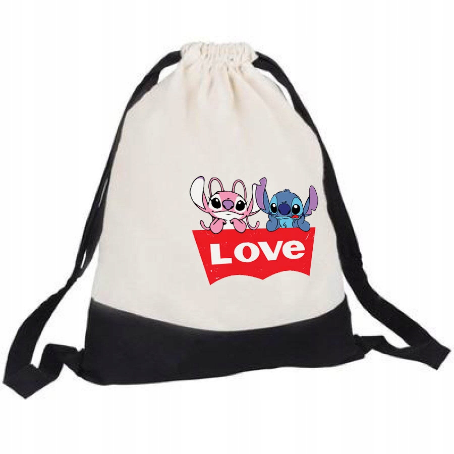 

Plecak Worek Torba Beżowo-Czarna Lilo i Stich 02