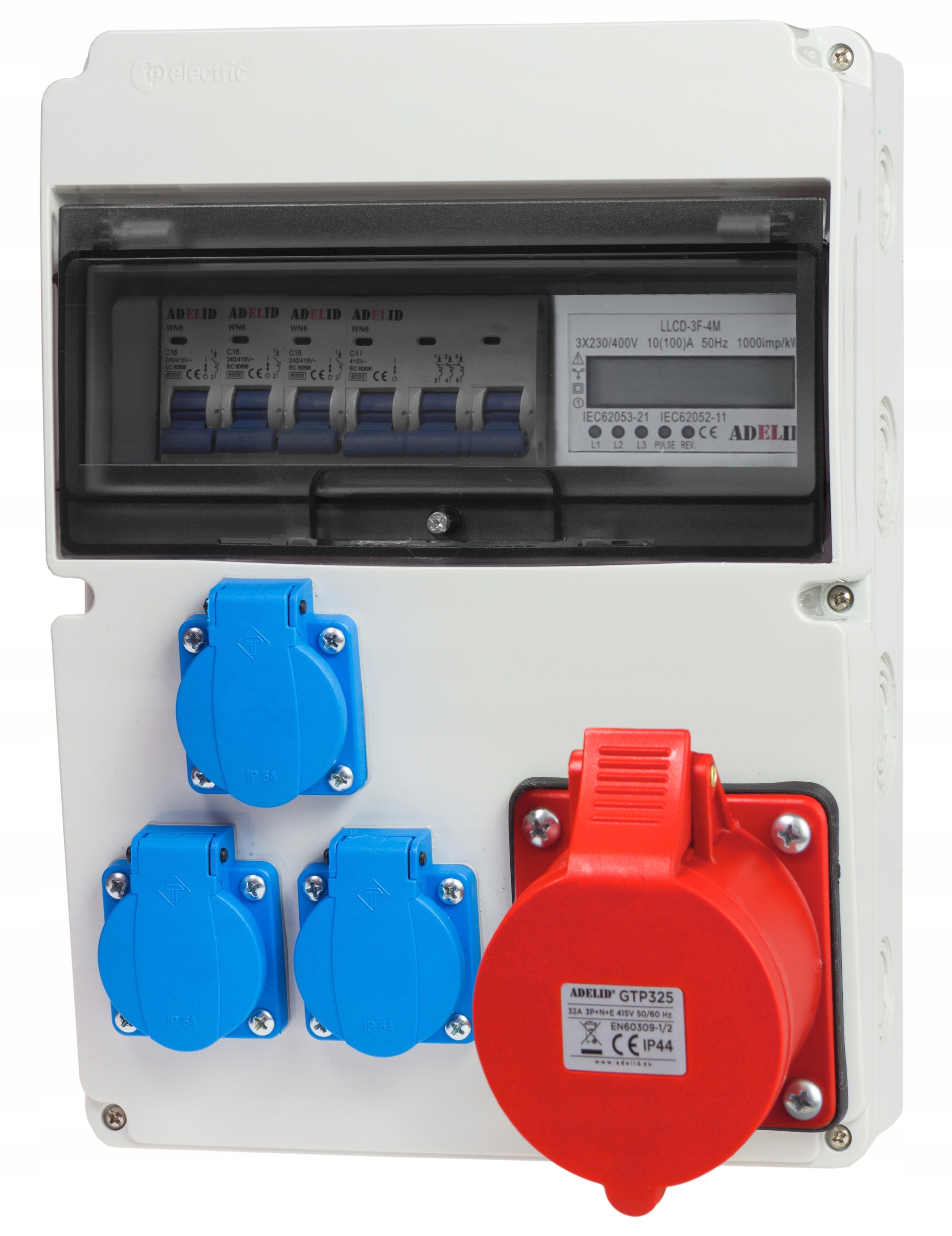 Rozdzielnica Rozdzielnia Skrzynka Budowlana Zabezpieczona Licznik 230V