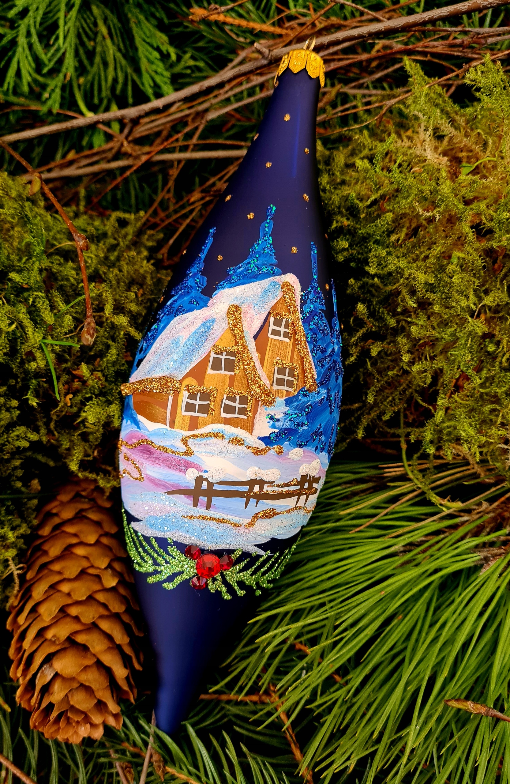 BOMBKI CHOINKOWE SZKLANE RĘCZNIE MALOWANE SOPEL Marka Atelier Agnes