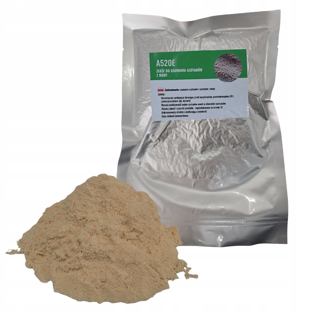 Żywica na azotany złoże anionit Purolite A520E usuwające azotany 1litr
