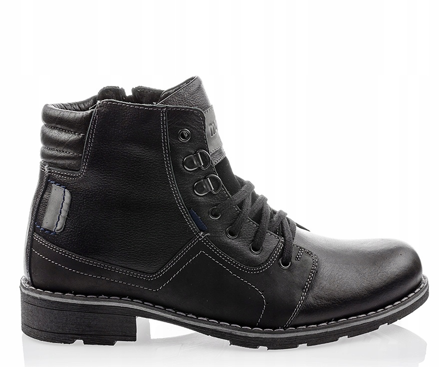 

Buty męskie zimowe Trzewiki skóra 323MP Czarny 40