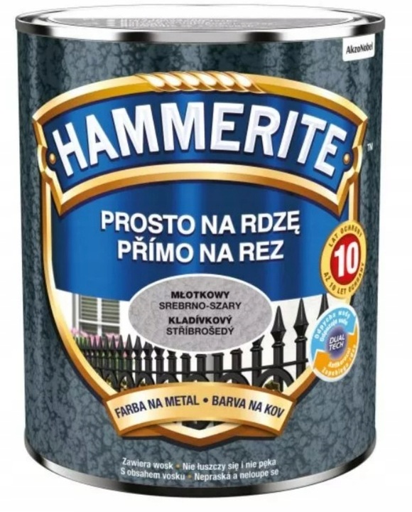 Hammerite farba na rdzę Młotkowy Srebrno-szary 2,5L
