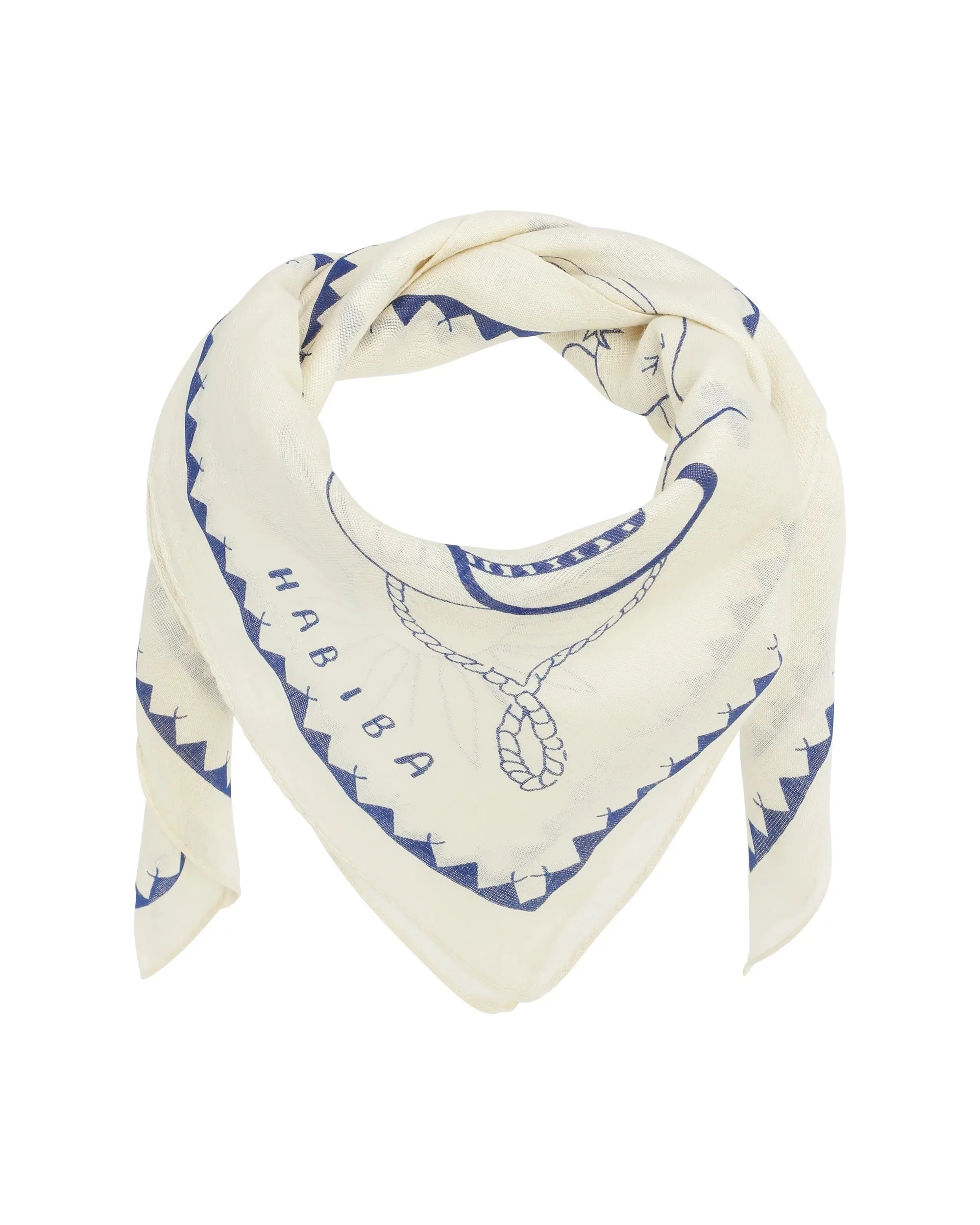 Polly Solo šátek Nákrčník Japan Blue One size krémový Habiba
