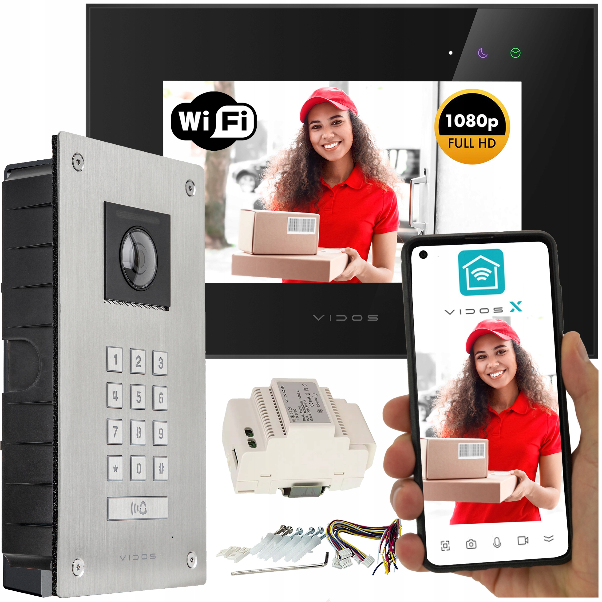 Wideodomofon Vidos X Stacja S14D podtynkowa Monitor M10B-X WiFi Android Fhd