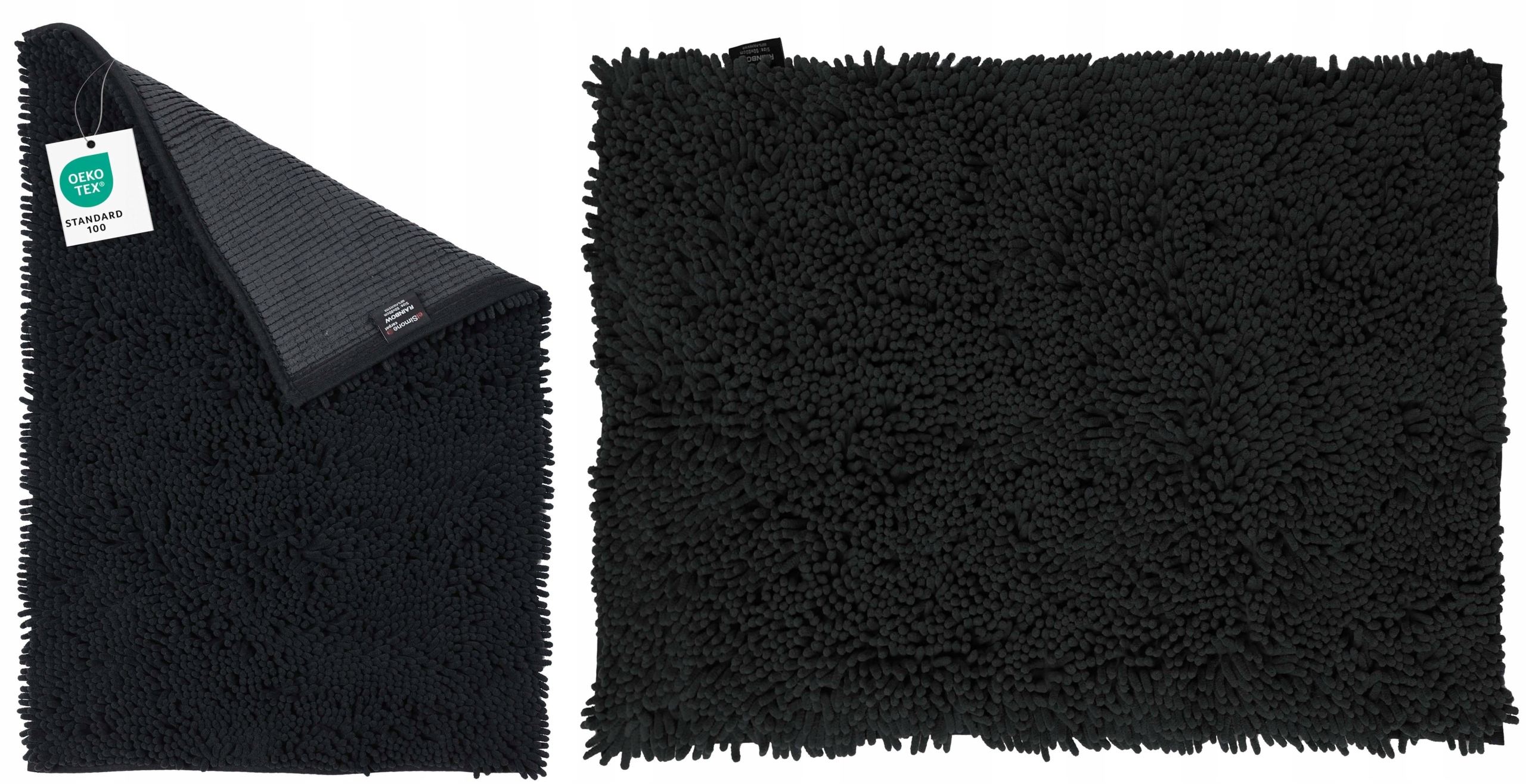 Koberec Do Koupelny Měkký Savý Černý Makronky Rainbow 60X90 cm