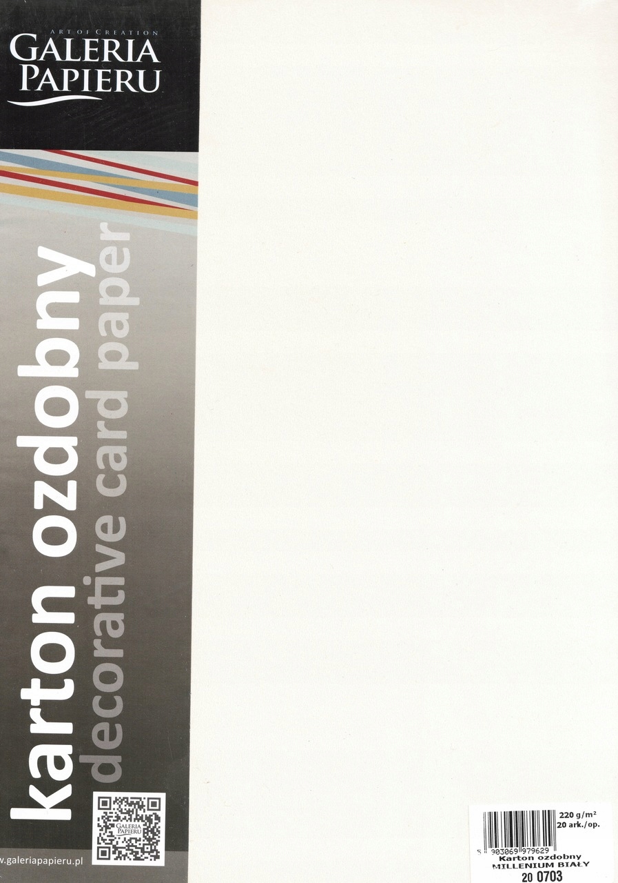 

Papier ozdobny A4 Millenium biały 220g 20 ark