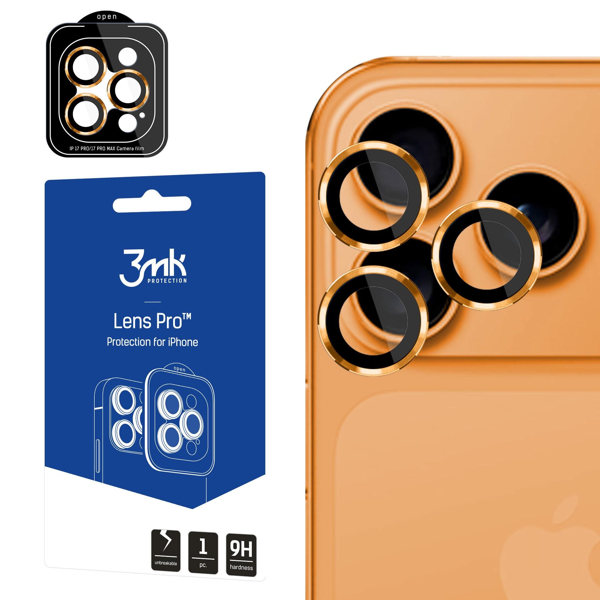 Szkło na obiektyw aparatu iPhone 17 Pro /17 Pro Max 3mk Lens Orange
