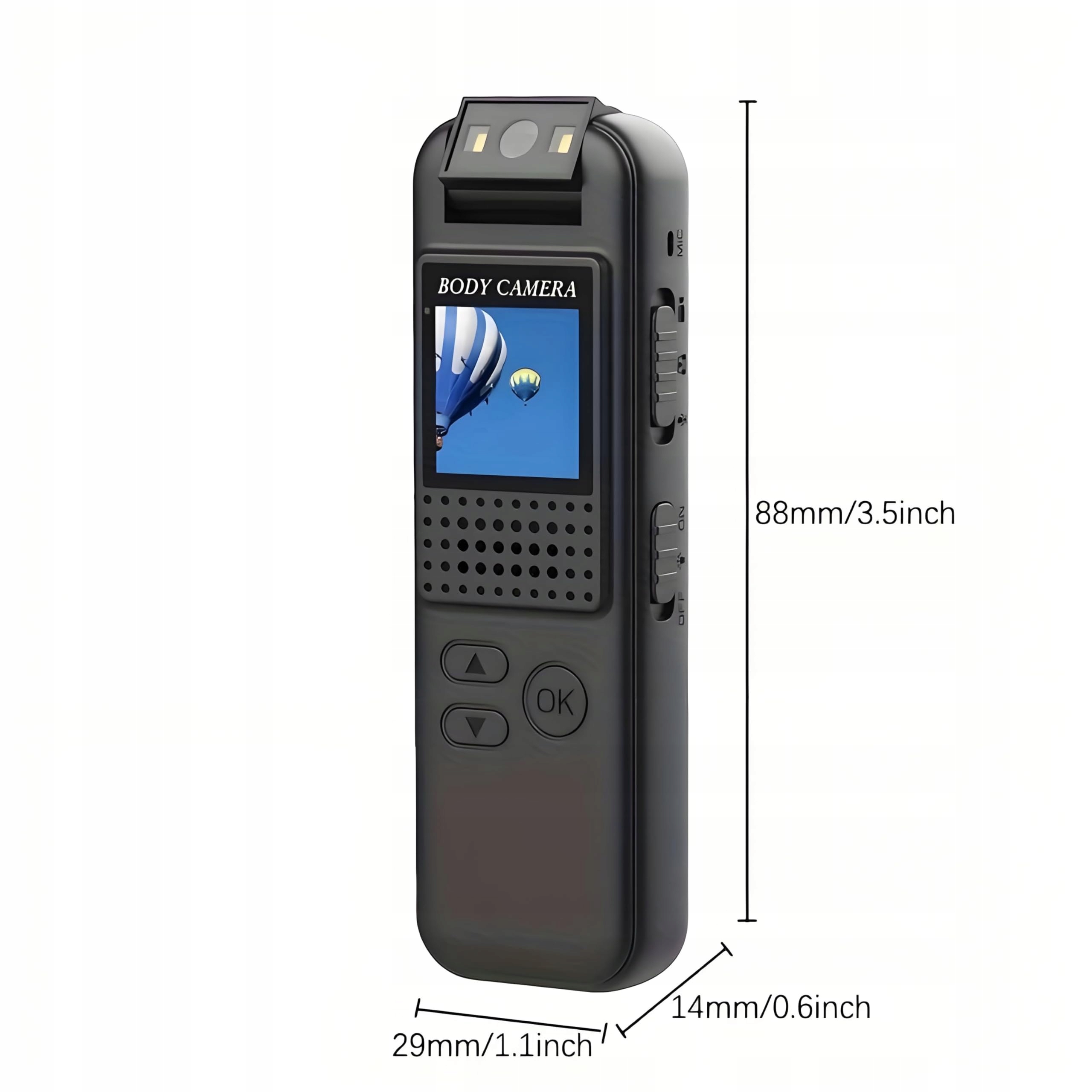 LANCOON Kamera 1080P Mini Przenośna z Magnetycznym Klipsem i LED 128GB — miniatura 2