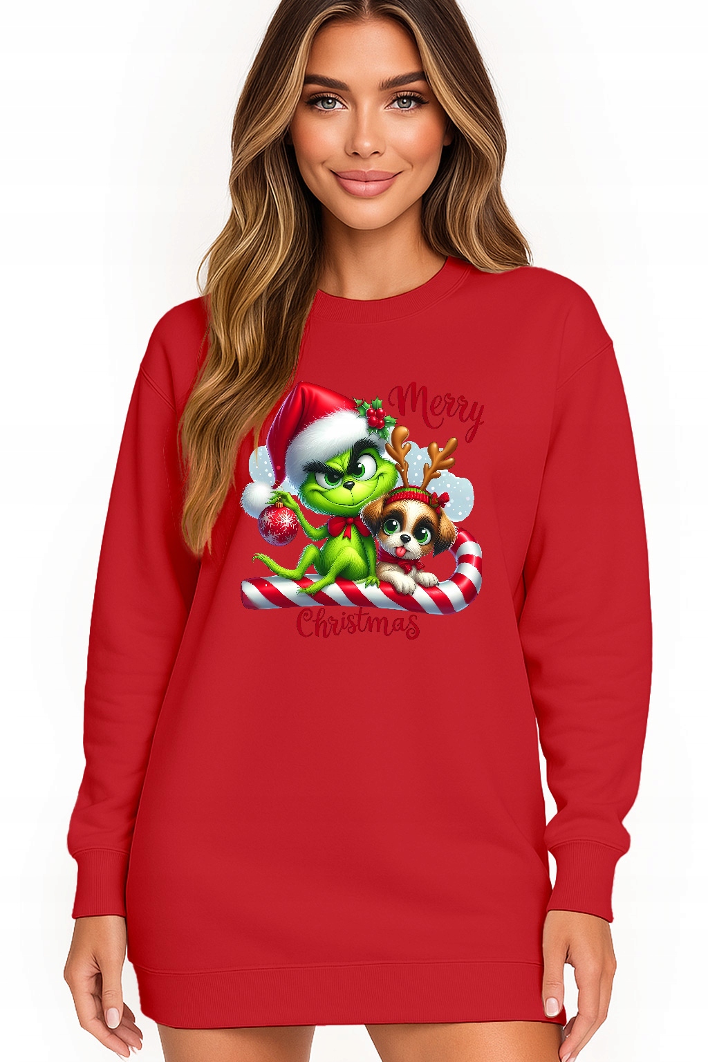 Mikina Vánoční Oversize Šaty Grinch Sob Dárek Vánoce XXL
