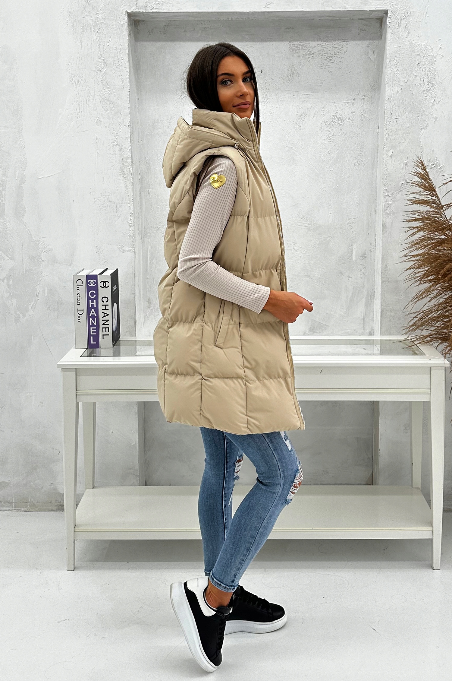 DZ721 r M DAMSKI BEZRĘKAWNIK KAMIZELKA OCIEPLANA Rodzaj puchowa