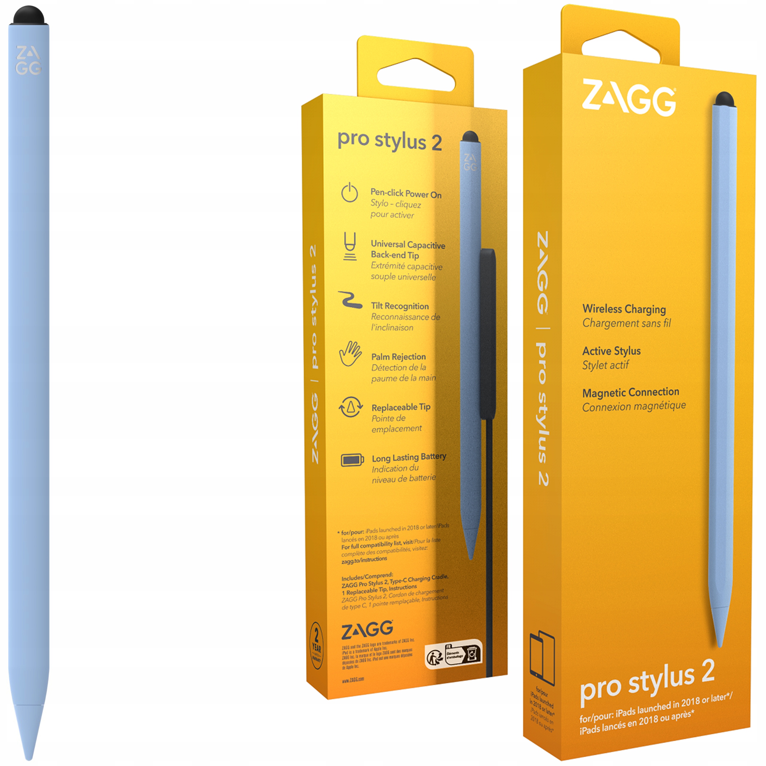 Zagg Pro Stylus 2 Pencil Magnetický Dotykové Pero pro iPad Usb-c nabíjecí kabel