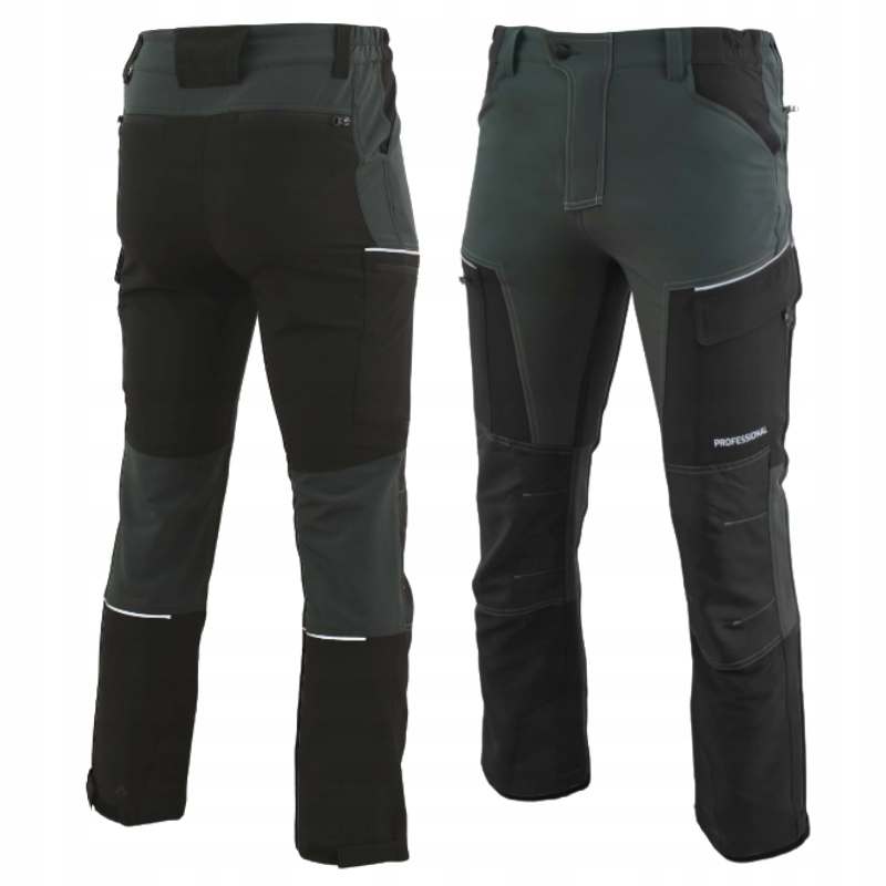 Spodnie robocze męskie Ocieplane Wodoodporne Elastyczne Softshell r. XL