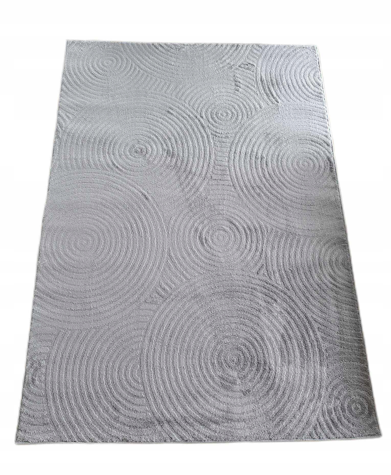 Moderný plyšový koberec 120 x 170 cm s krátkym mäkkým vlasom, farba šedá