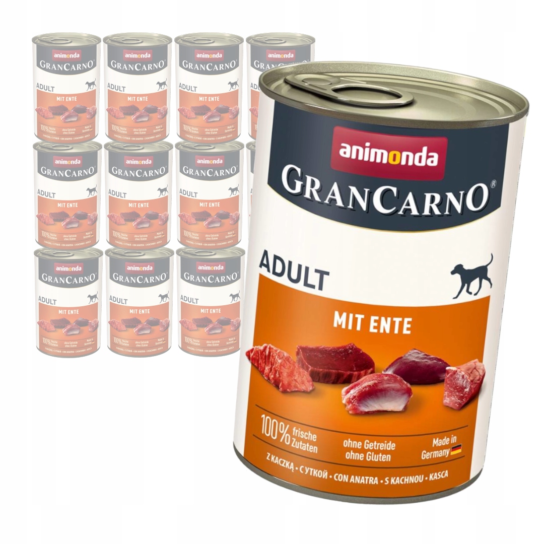 Animonda GranCarno Adult 12x400g Vlhké Krmivo pro psy s kachnou