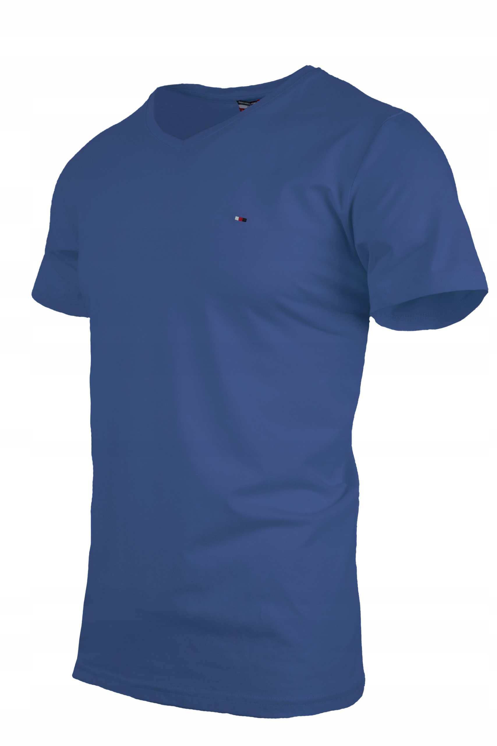 

T-shirt Bawełniany Niebieski Koszulka W Szpic 2XL