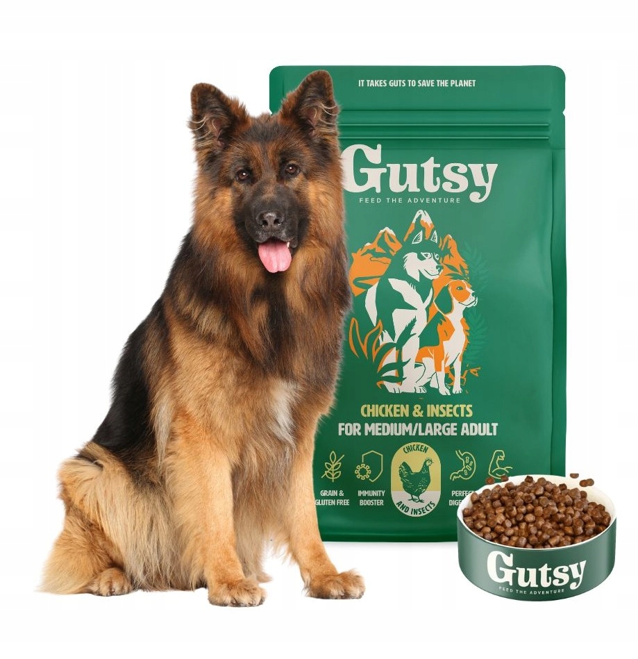 Levně Hypoalergenní Krmivo s hmyzem pro psa Velké plemeno Kuře Gutsy 6 kg