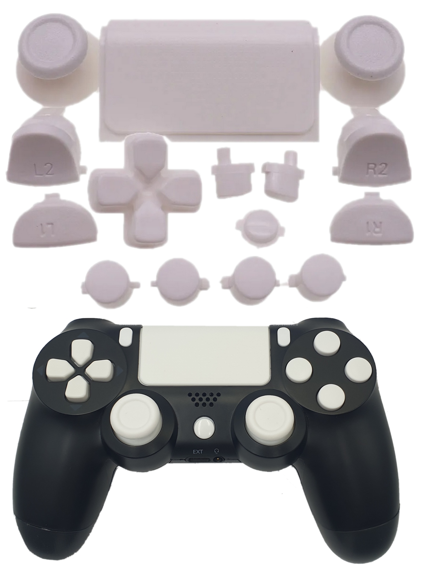 ZESTAW PRZYCISKÓW PRZYCISKI + GRZYBKI I ZAŚLEPKA DO PADA PS4 JDS 040 050